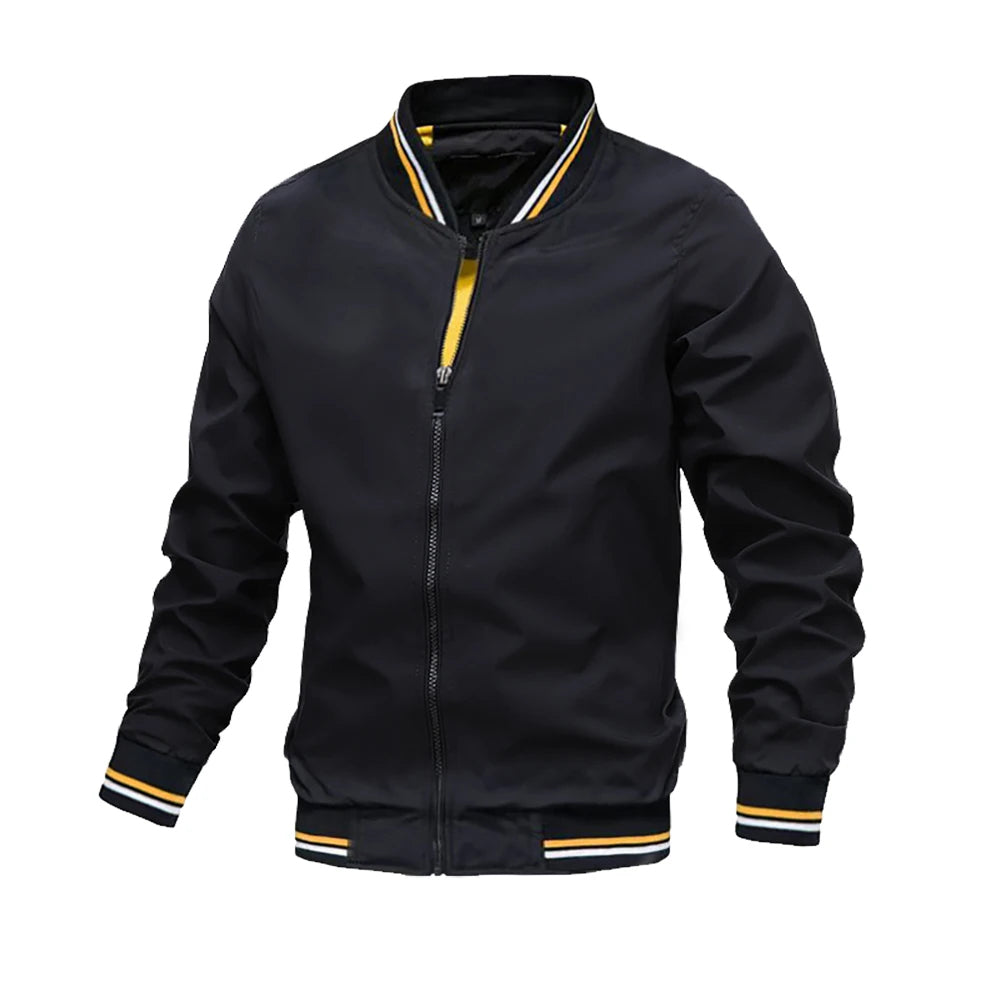 Chaqueta bomber casual de hombre (cremallera completa)