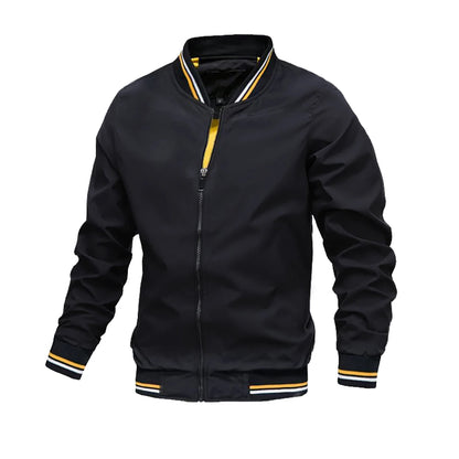 Chaqueta bomber casual de hombre (cremallera completa)