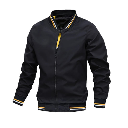 Chaqueta bomber casual de hombre (cremallera completa)