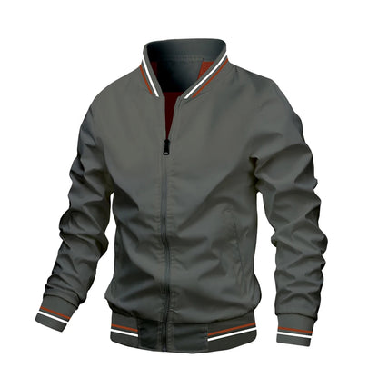 Chaqueta bomber casual de hombre (cremallera completa)