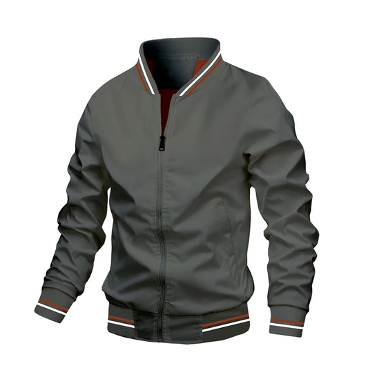 Chaqueta bomber casual de hombre (cremallera completa)