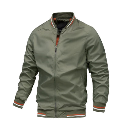 Chaqueta bomber casual de hombre (cremallera completa)
