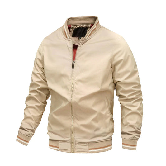 Chaqueta bomber casual de hombre (cremallera completa)