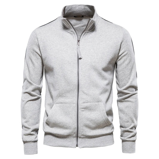 Pull pour homme, sweat-shirt avec poches (fermeture éclair intégrale)