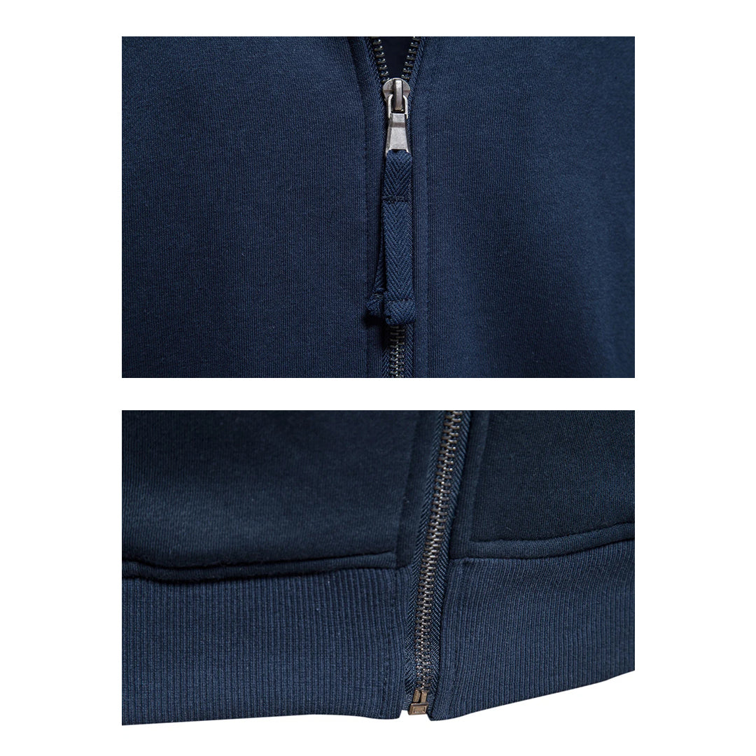 Pull pour homme, sweat-shirt avec poches (fermeture éclair intégrale)