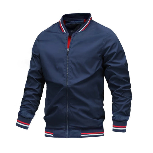 Chaqueta bomber casual de hombre (cremallera completa)