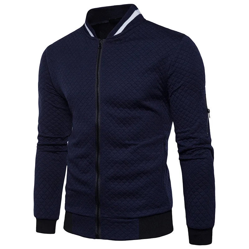 Chaqueta bomber casual de hombre (cremallera completa)