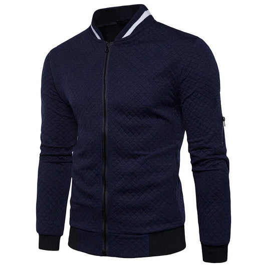 Chaqueta bomber casual de hombre (cremallera completa)