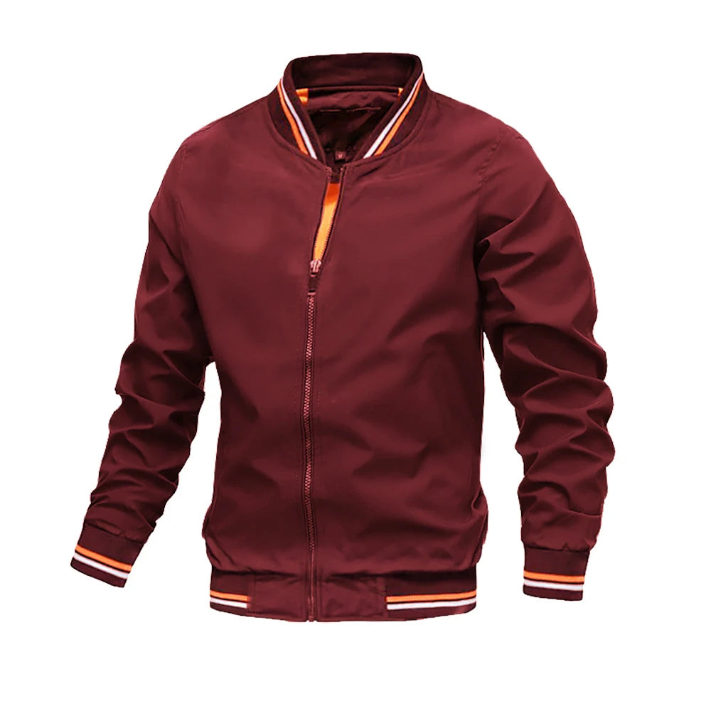 Chaqueta bomber casual de hombre (cremallera completa)