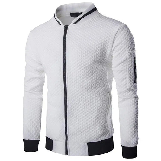 Chaqueta bomber casual de hombre (cremallera completa)