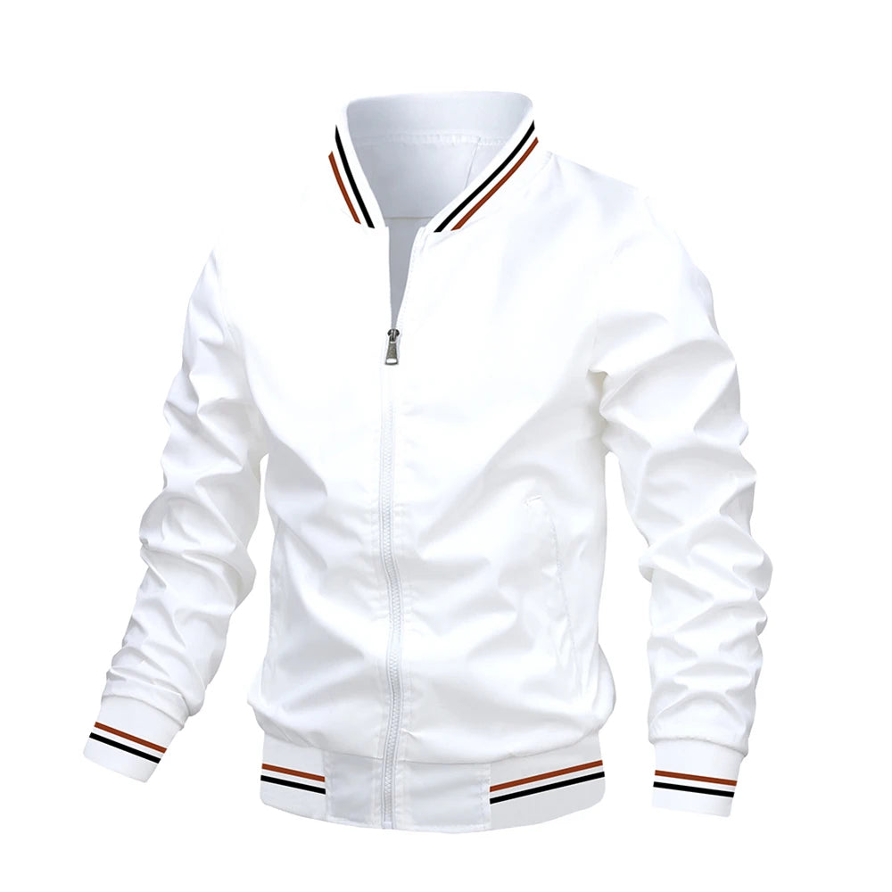 Chaqueta bomber casual de hombre (cremallera completa)
