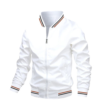 Chaqueta bomber casual de hombre (cremallera completa)