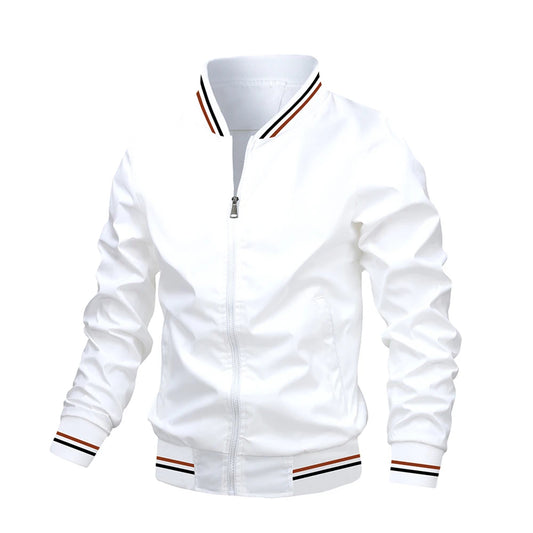 Chaqueta bomber casual de hombre (cremallera completa)
